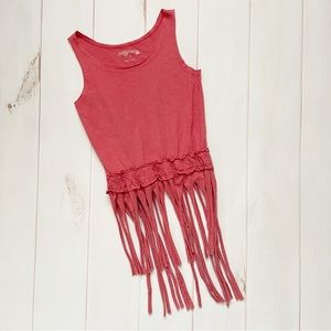 Jak & Peppar Red Fringe Tank Top